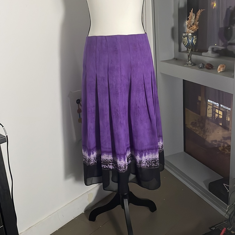 Purple Pleated MIDI Skirt